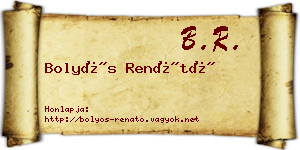 Bolyós Renátó névjegykártya